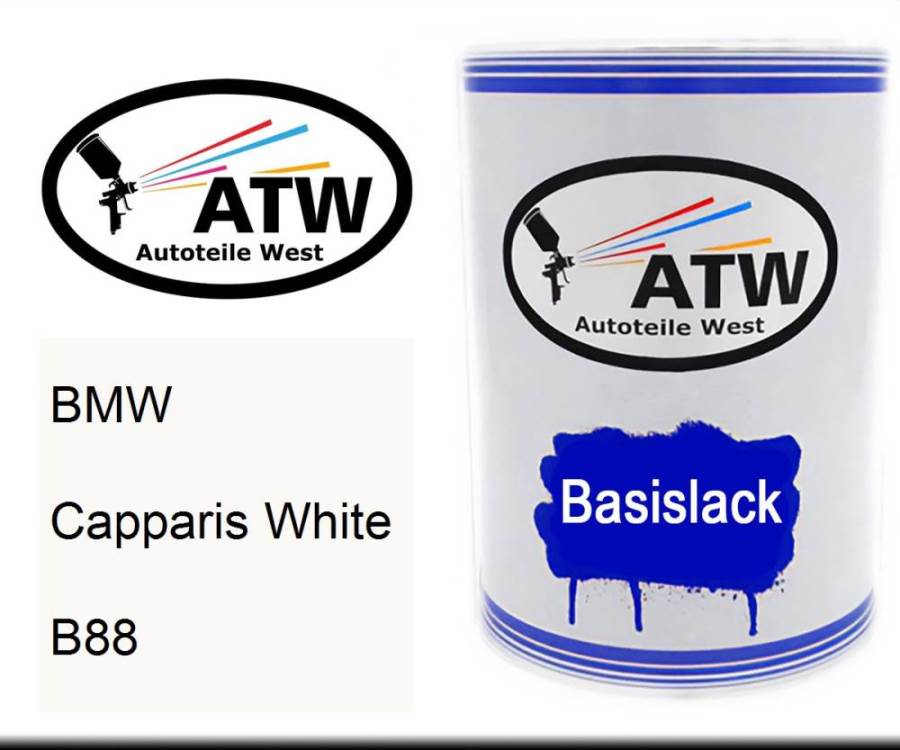 BMW, Capparis White, B88: 500ml Lackdose, von ATW Autoteile West.